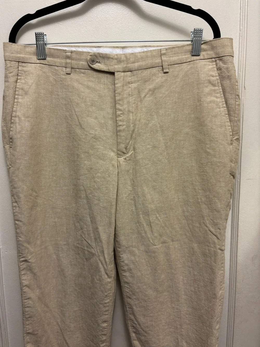 Joseph Abboud JOE Linen Cotton Pants Men's 36x30 Beige‎ Summer Trousers